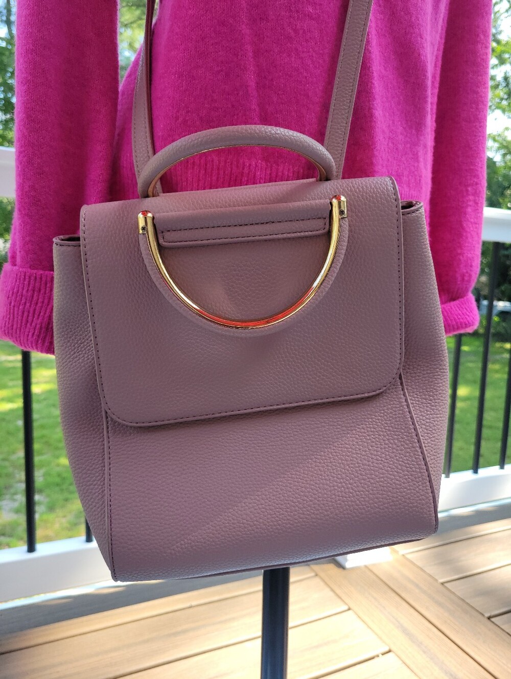 Miztique Pink Vegan Leather Backpack Purse